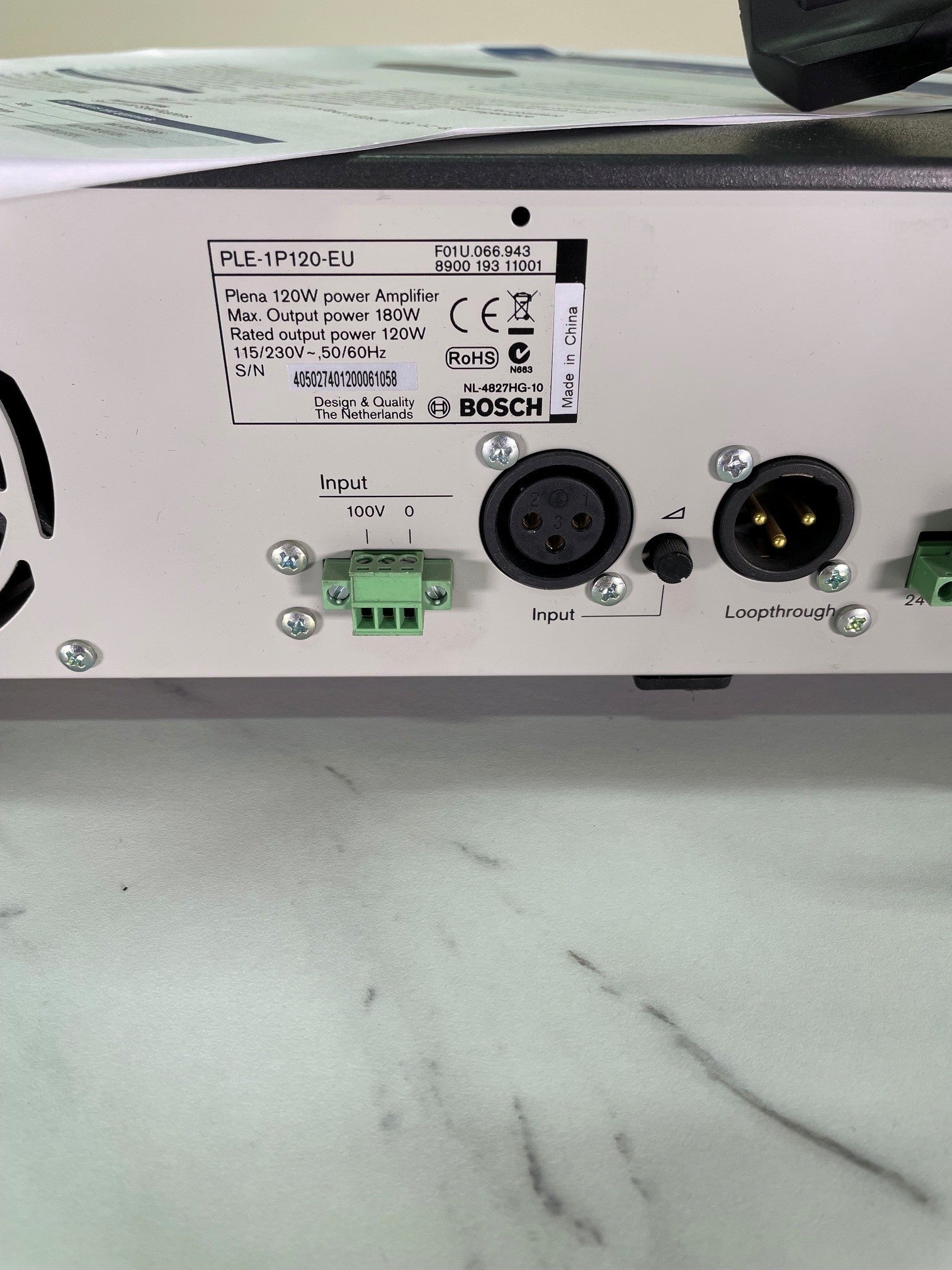 Amplificateur de puissance Bosch Plena PLE-1P120-EU – 120W / 100V