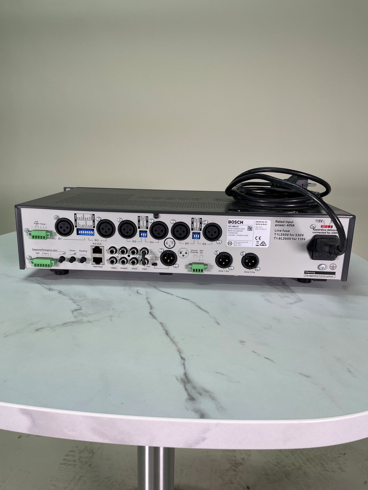 Mélangeur Bosch Plena PLE-10M2-EU – 2 zones / 6 micros / 100V