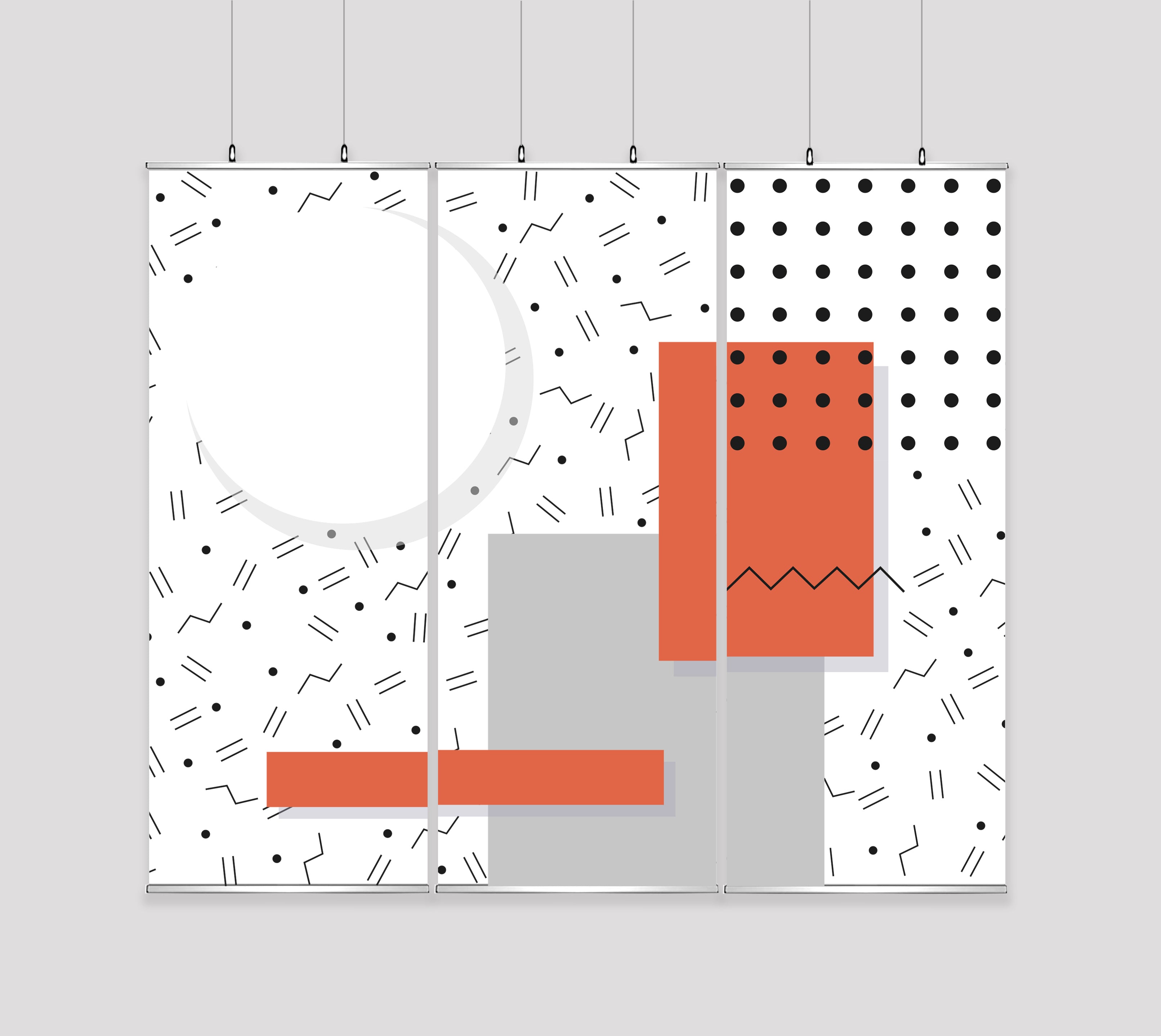 Kakémono Triptyque Suspendu — Design Graphic 2 | 255 x 220 cm