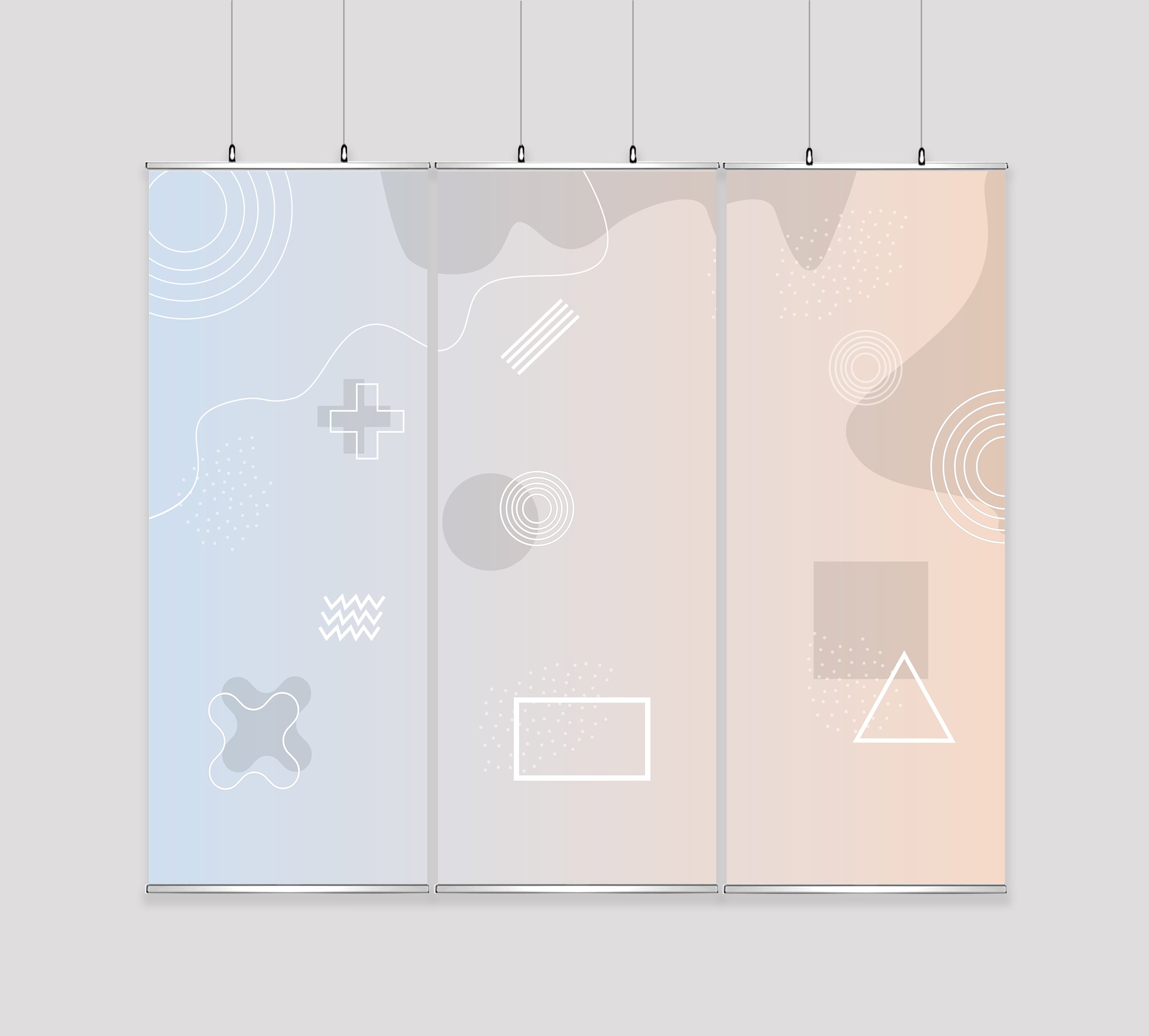 Kakémono Triptyque Suspendu — Design Funzone 2  | 255 x 220 cm