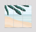 Kakémono Triptyque Suspendu — Design Plage 2 | 255 x 220 cm