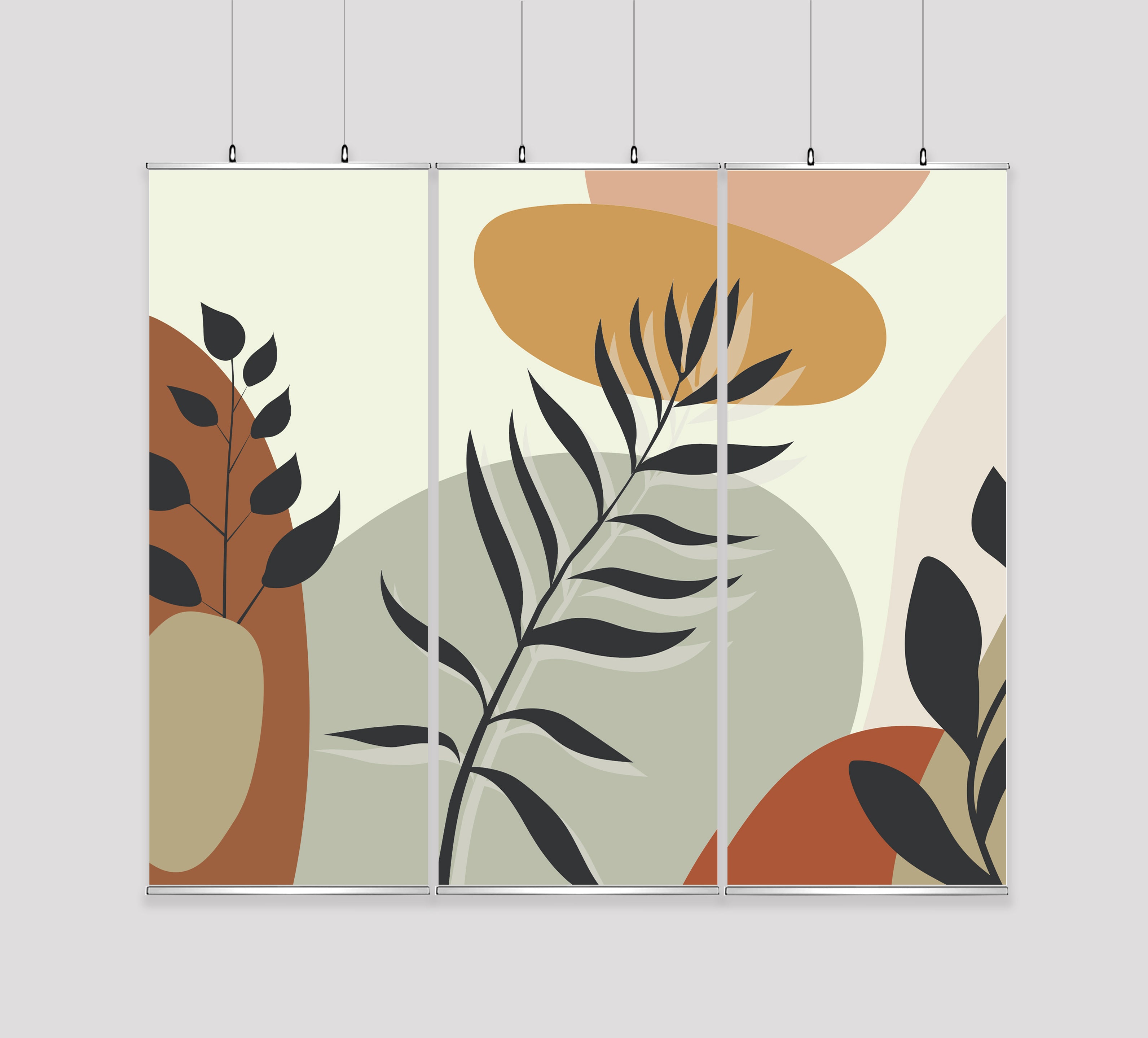 Kakémono Triptyque Suspendu — Design Jungle 2  | 255 x 220 cm