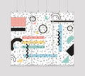 Kakémono Triptyque Suspendu — Design Memphis | 255 x 220 cm
