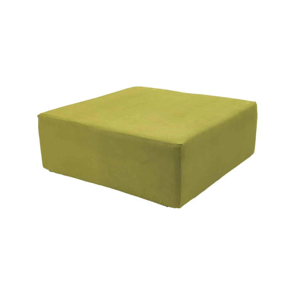 Pouf Tweed carré L100 - Anis