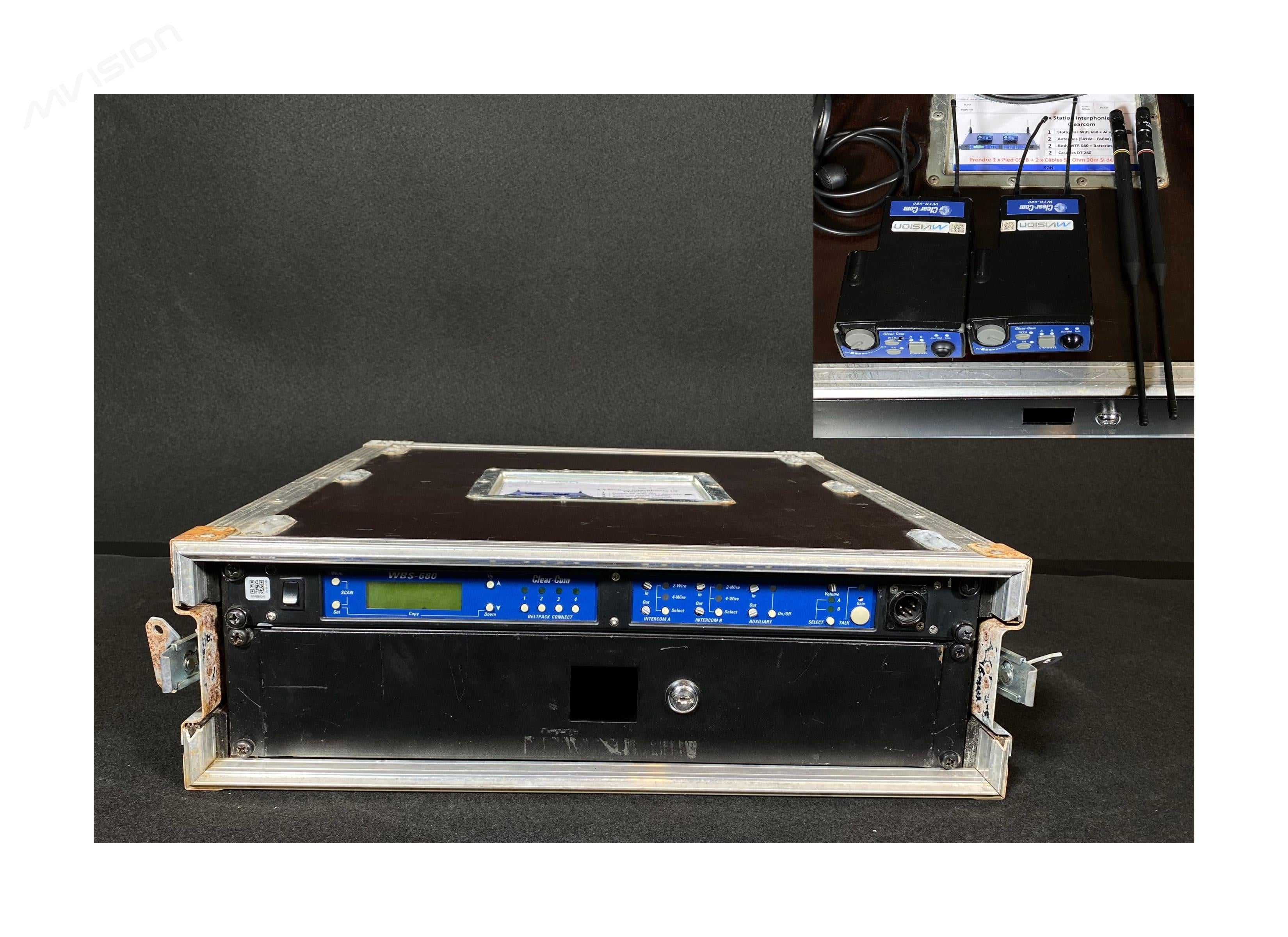 Station Interphonie HF Clear-Com WBS-680 + 2 Bodypacks WTR 680