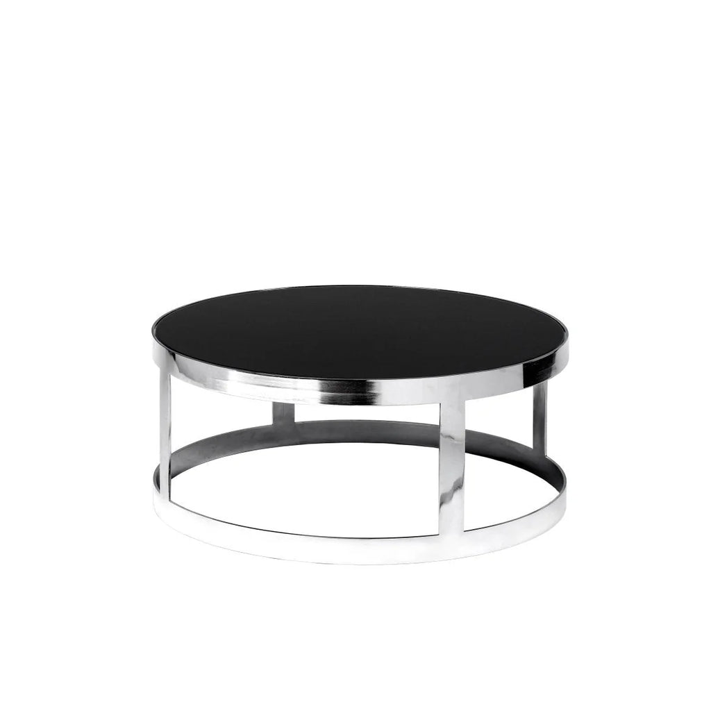 Table basse Berlin H35 dia80 + 2 Plateaux  Noir & Blanc