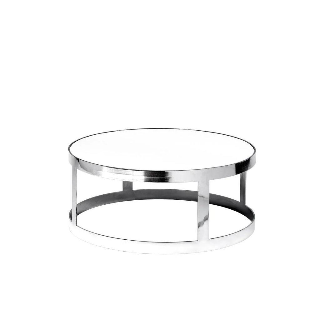 Table basse Berlin H35 dia80 + 2 Plateaux  Blanc & Noir