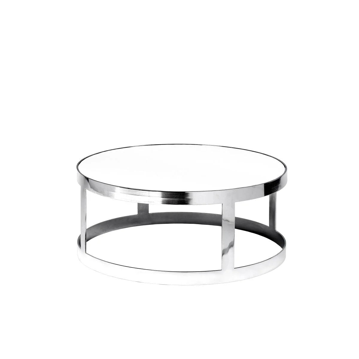 Table basse Berlin H35 dia80 + 2 Plateaux  Blanc & Noir