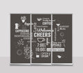 Roll-up Triptyque — Design Bistro Chic | 249 x 210 cm | Lot de 3