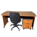 Bureau 160x80 cm avec caisson 3 tiroirs et chaise de bureau