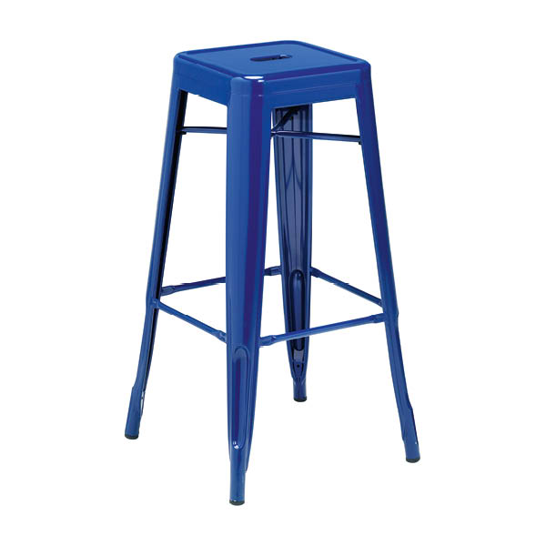Tabouret factory bar bleu