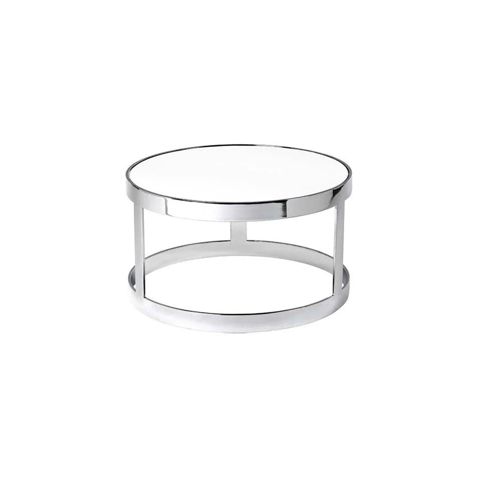 Table basse Berlin H35 dia 60 + 2 Plateaux  Blanc & Noir