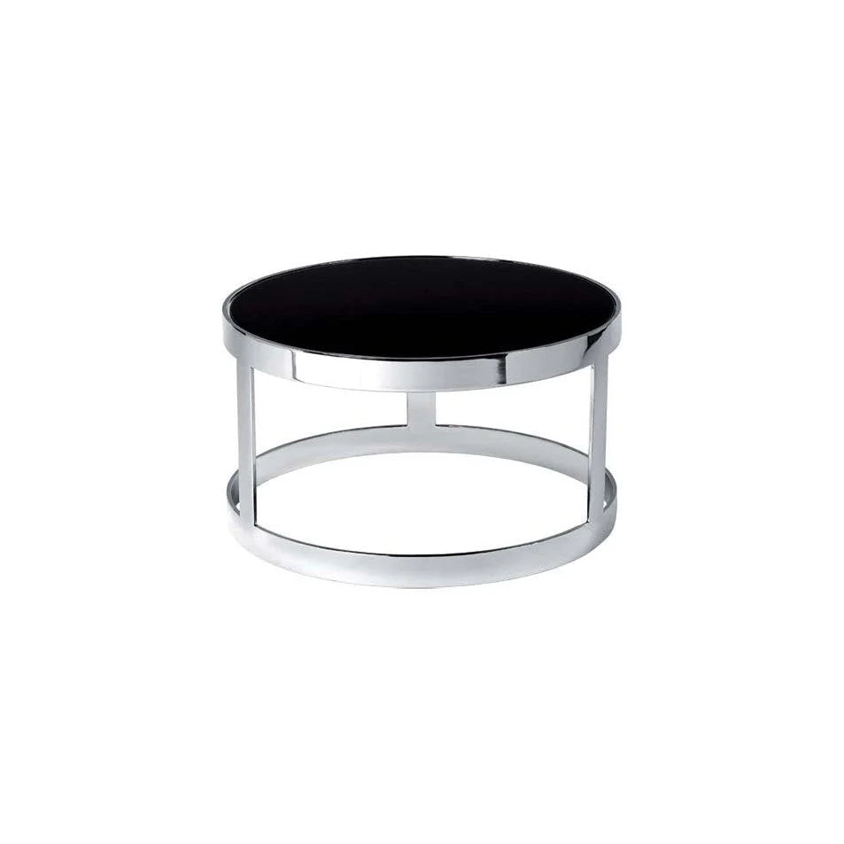 Table basse Berlin H35 dia 60 + 2 Plateaux  Noir & Blanc