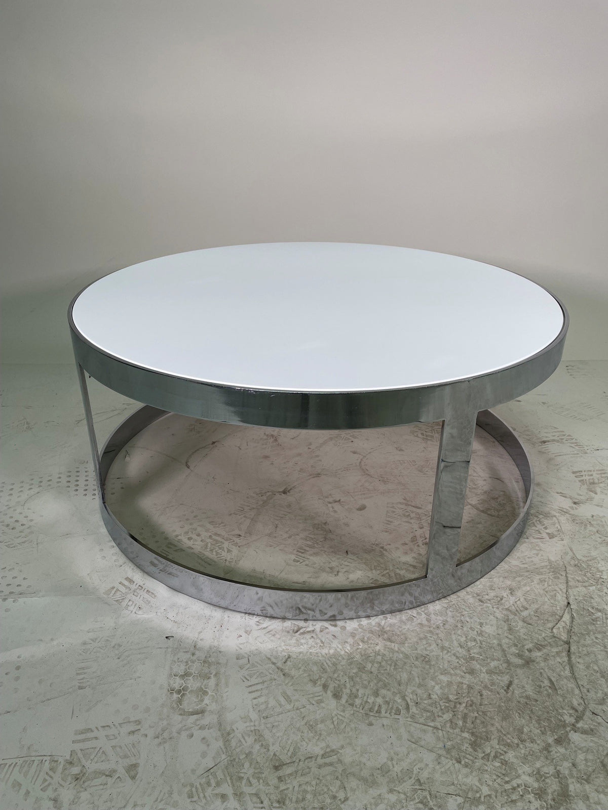 Table basse Berlin H35 dia80 + 2 Plateaux  Noir & Blanc
