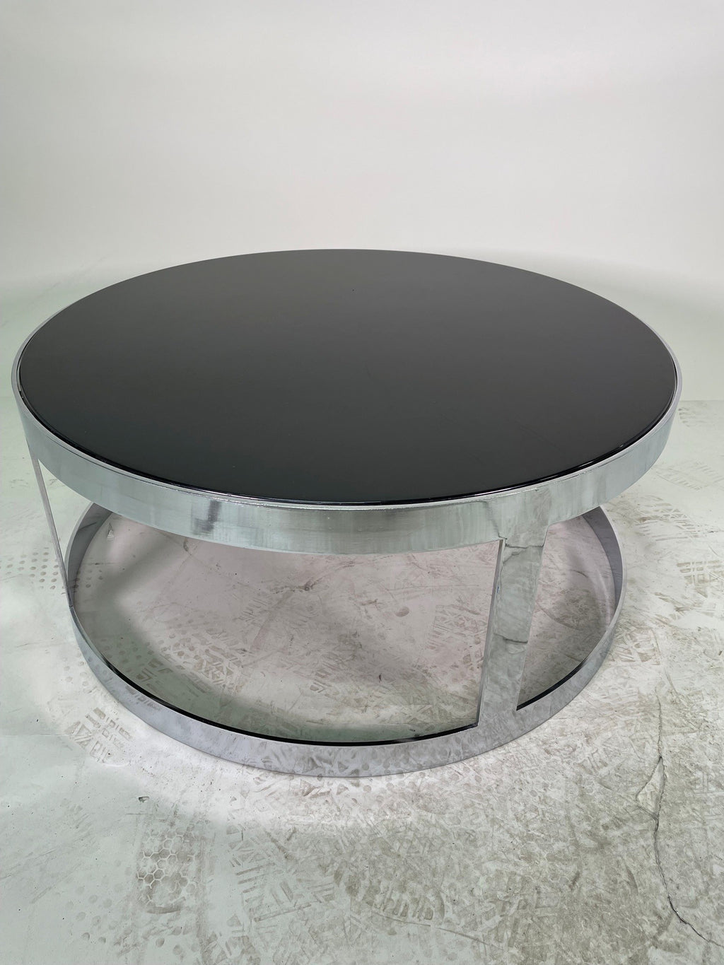 Table basse Berlin H35 dia80 + 2 Plateaux  Noir & Blanc