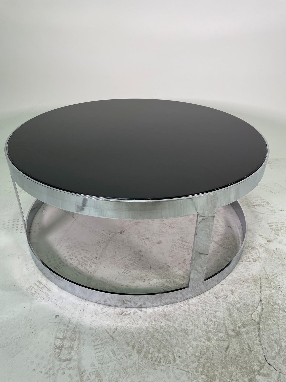 Table basse Berlin H35 dia80 + 2 Plateaux  Noir & Blanc