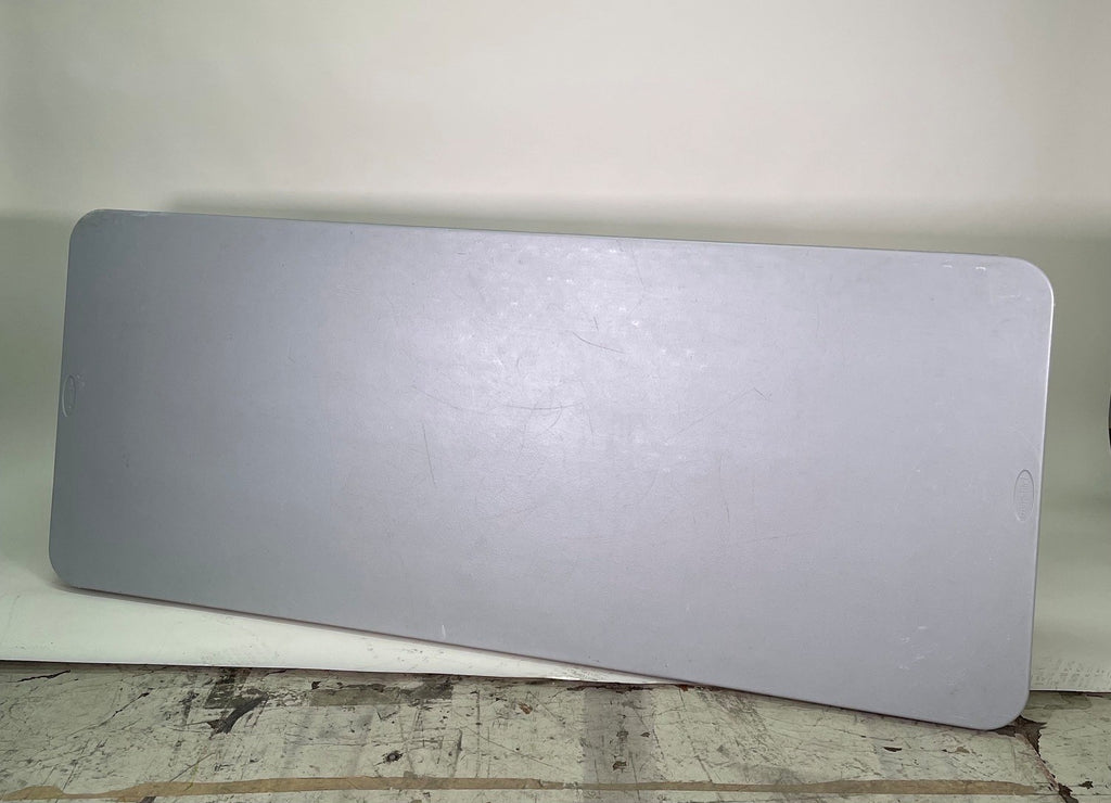 Table pliante  182 × 75 cm – plateau gris, piètement acier