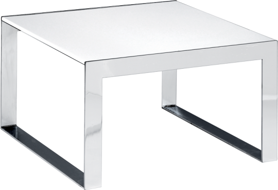 Table Basse Berlin 60x60 Chrome Blanche Brokloc