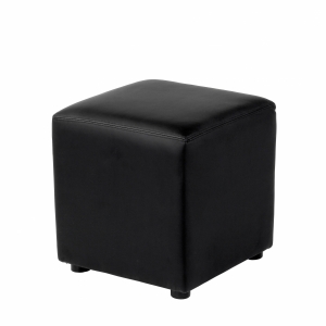 Pouf carré 40 cuir Noir