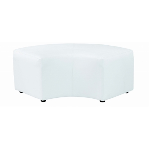 pouf 1/4 rond D150 cuir Blanc 