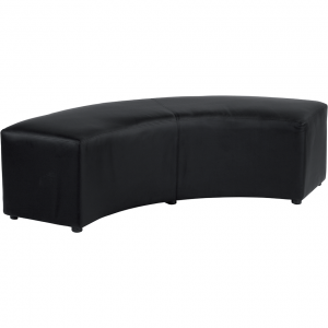 Pouf 1/4 rond D230 cuir noir