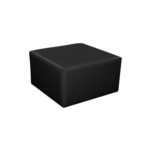 pouf carré 75 cuir noir