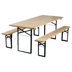Table Brasserie 220 x 80 cm + 2 Bancs 200 x 25 cm*