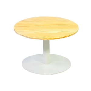 Table basse Kamino blanc /bois  H 35cm