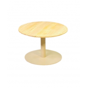Table basse Kamino beige lin/bois H 35cm