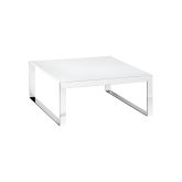 Table Berlin chrome 80x80 cm - Blanc