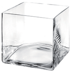 Cube Verre / Support Assiette 25x25 H25cm