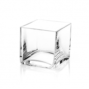 Cube Verre / Support Assiette 12x12 H 12cm