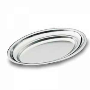 Plat inox ovale 60 x 36 cm