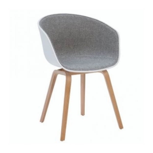 Chaise amagni soft bimatière blanc / gris