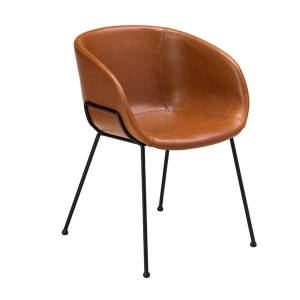 Chaise feston cognac