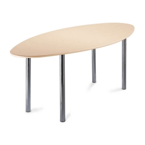 Table dauphine pieds chrome plateau oval
