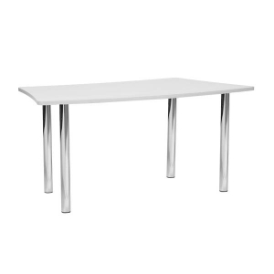  Table einstein pieds chrome plateau blanc