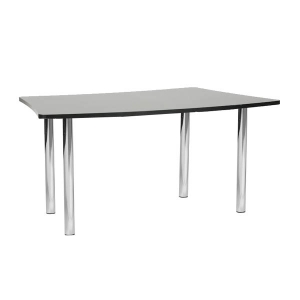 Table einstein pieds chrome plateau noir